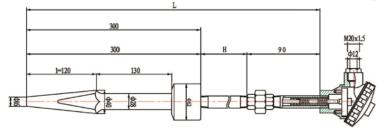 熱套式熱電偶結(jié)構(gòu)